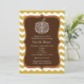 Invitation Automne Citrouille & Gold Chevron Elegant Invitati (Debout devant)