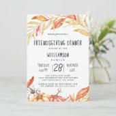 Invitation Automne Citrouille Golden Foliing Friendsgiving Dî (Debout devant)