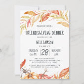 Invitation Automne Citrouille Golden Foliing Friendsgiving Dî (Devant)