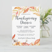 Invitation Automne Citrouille Golden Foliing Thanksgiving Dîn (Debout devant)