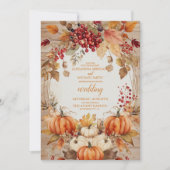 Invitation Automne Citrouille  Mariage de script (Devant)