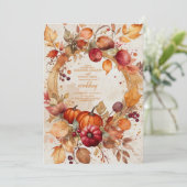 Invitation Automne Citrouille  Mariage de script (Debout devant)
