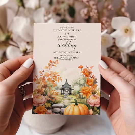 Invitation Automne Citrouille Mariage de script