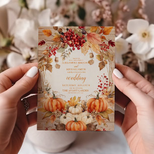 Invitation Automne Citrouille Mariage de script
