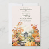 Invitation Automne Citrouille Mariage de script (Devant)