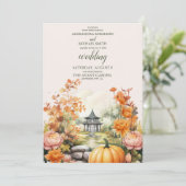 Invitation Automne Citrouille Mariage de script (Debout devant)