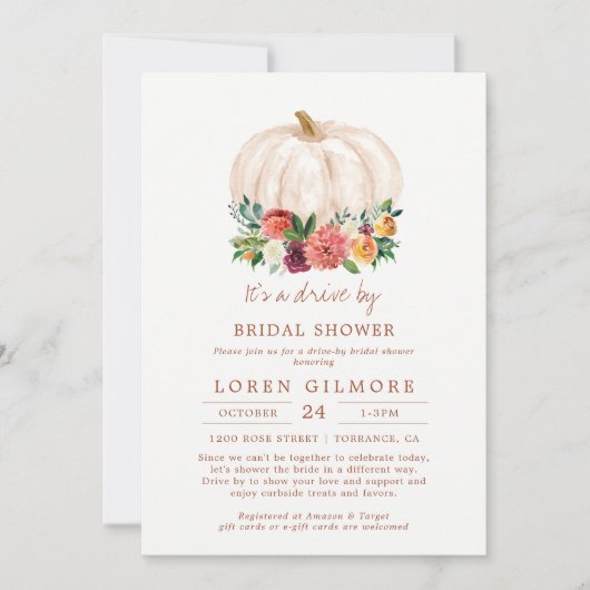 Invitation Automne Citrouille par Fête des mariées (Devant)