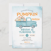 Invitation Automne Citrouille Patch Anniversaire Camion Autom (Devant)