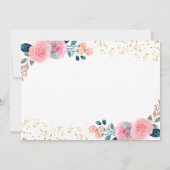 Invitation Automne Citrouille rose Floral 1er Anniversaire Ph (Dos)