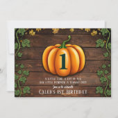 Invitation Automne Citrouille Rustic Green et Gold Ivy Annive (Devant)