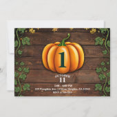 Invitation Automne Citrouille Rustic Green et Gold Ivy Annive (Dos)