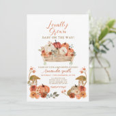 Invitation Automne Citrouille rustique Baby shower cultivé lo (Debout devant)