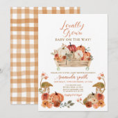 Invitation Automne Citrouille rustique Baby shower cultivé lo (Devant / Derrière)