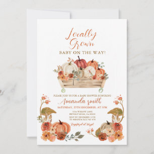 Invitation Automne Citrouille rustique Baby shower cultivé lo