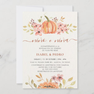 Invitation Automne Citrouille Rustique Boho Espagnol Genre Ré