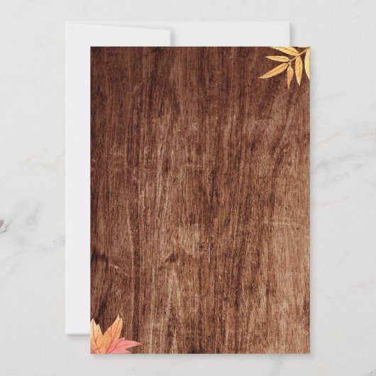 Invitation Automne Citrouille Rustique Premier anniversaire I (Dos)