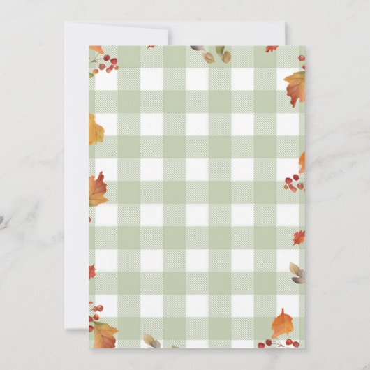 Invitation Automne Citrouille Sage Green Camion Anniversaire (Dos)