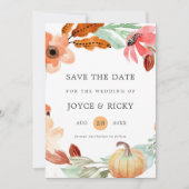 Invitation Automne Citrouille Save The Date Mariage Invitatio (Devant)