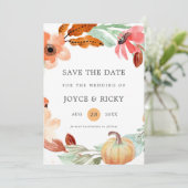 Invitation Automne Citrouille Save The Date Mariage Invitatio (Debout devant)