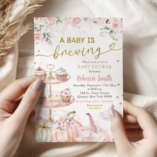 Invitation Automne Citrouille Tea Party Baby brasse Baby show