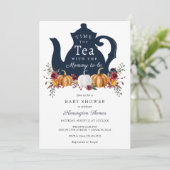 Invitation Automne Citrouille temps pour le Baby shower de th (Debout devant)