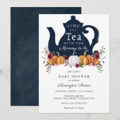 Invitation Automne Citrouille temps pour le Baby shower de th (Devant / Derrière)