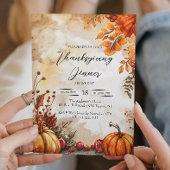 Invitation Automne citrouilles et teintes Thanksgiving