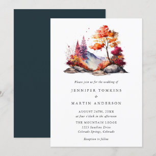 Invitation Automne Coloré Automne Forêt Mariage de montagne