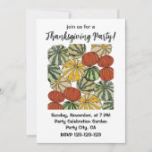 Invitation Automne Coloré Citrouille Thanksgiving Party (Devant)