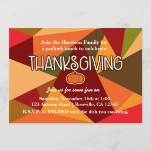 Invitation Automne coloré d'amusement de thanksgiving de