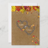 Invitation Automne Couleur Automne Feuille Coeurs de brindill (Devant)