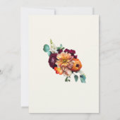 Invitation Automne Couleurs Bourgogne Orange Bleu Mariage Inv (Dos)