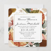 Invitation Automne Couleurs Chute Floral Mariage (Devant)