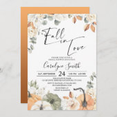 Invitation Automne dans Love Boho Automne Citrouille Fête des (Devant / Derrière)