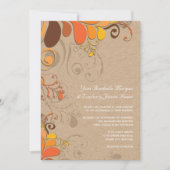 Invitation Automne Déco Automne Floral Fils Kraft Mariage pap (Devant)