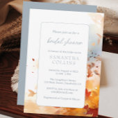 Invitation Automne Dusty Bleu et Brown Fête des mariées moder