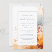 Invitation Automne Dusty Bleu et Brown Fête des mariées moder (Devant)