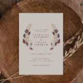 Invitation Automne Dusty Purple Rust Blé Floral Arch Mariage