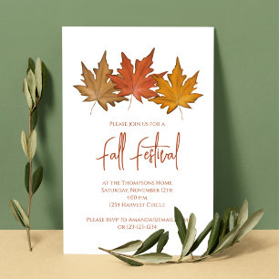 Invitation Automne Élégant Feuilles d'automne Feuilles minima