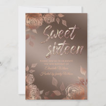 Automne élégant rose moderne sweet sixteen