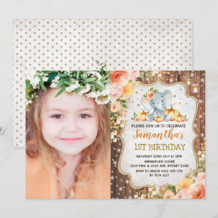 Invitation Automne Elephant Automne Floral Rustique Premier A