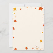 Invitation automne en amour feuilles automne citrouille baby  (Dos)