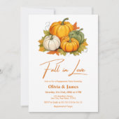 Invitation Automne en amour Rustique Citrouille Automne (Devant)