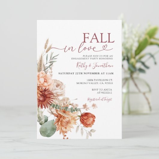 Invitation Automne en amour Rustique Fleur sauvage Automne Fi (Debout devant)