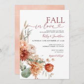 Invitation Automne en amour Rustique Fleur sauvage Automne Fi (Devant / Derrière)