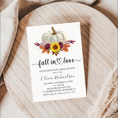 Invitation Automne en amour Rustique Floral Citrouille Fête d