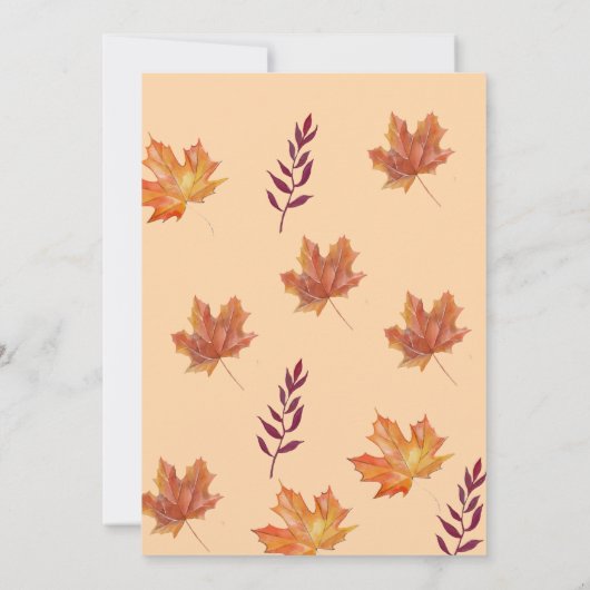 Invitation Automne en amour Rustique Floral Citrouille Fête d (Dos)