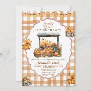 Invitation Automne En vichy Baby shower du marché à croissanc