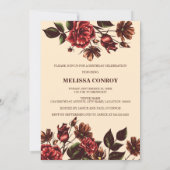 Invitation Automne et automne Floral Surprise fête d'annivers (Dos)