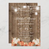 Invitation Automne | Étoile d'automne Bois et Fête des mariée (Devant / Derrière)